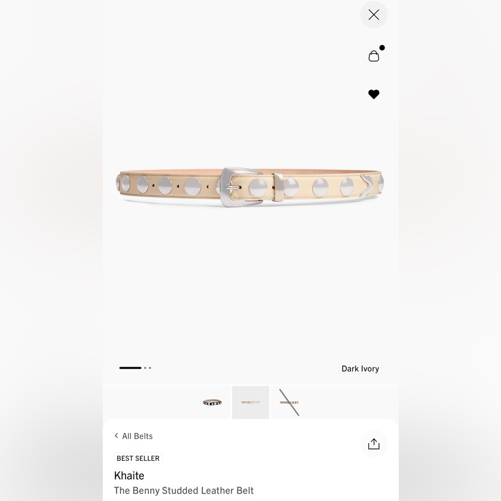 KHAITE Silver and Cream Studded Belt